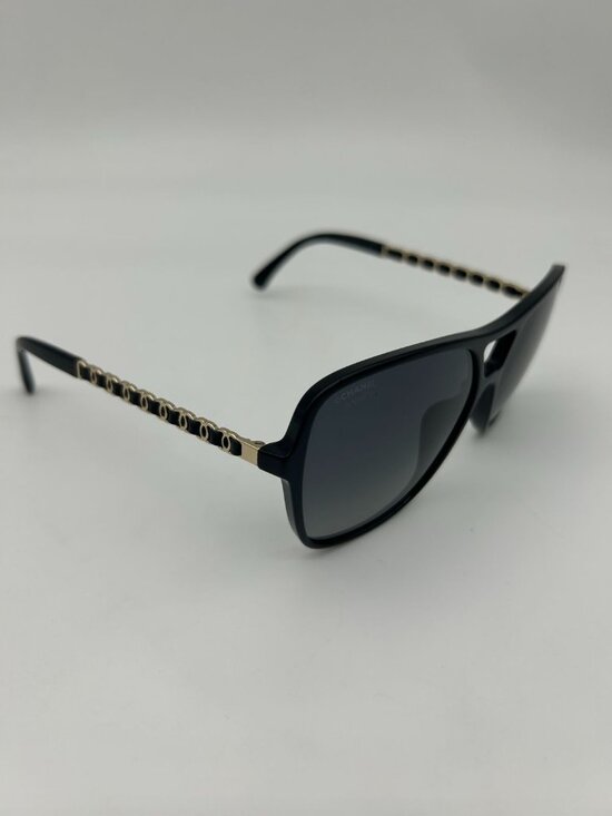 Chanel CC Logo Polarized Sunglasses Black Gray Gradient Eyewear main image 6
